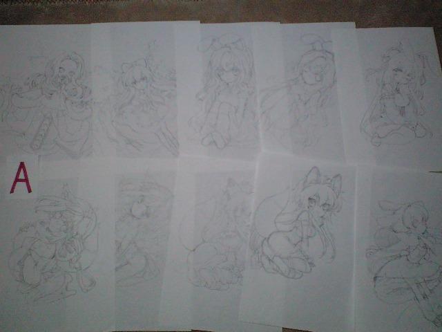 □□図版・紙類□□【オリジナル】(A)鉛筆画(等身低め/ラフと下絵7組、下絵のみ4枚)全18枚【自作イラスト】 < アニメ/コミック/キャラクター  □□図版・紙類□□【オリジナル】(A)鉛筆画(等身低め/ラフと下絵7組、下絵のみ4枚)全18枚【自作イラスト】 < アニメ/コミック/キャラクターの