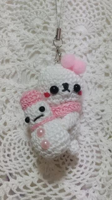 雪だるまと白くま*編みぐるみストラップ < ペット/手芸/園芸 雪だるまと白くま*編みぐるみストラップ < ペット/手芸/園芸の