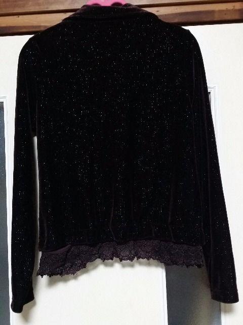 美品♪ラメ&レース★美麗ジャケット《M》茶×ラメ < 女性ファッション  美品♪ラメ&レース★美麗ジャケット《M》茶×ラメ < 女性ファッションの