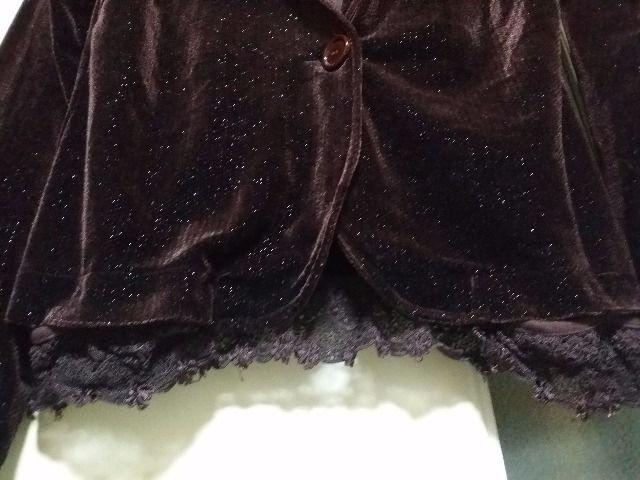 美品♪ラメ&レース★美麗ジャケット《M》茶×ラメ < 女性ファッション  美品♪ラメ&レース★美麗ジャケット《M》茶×ラメ < 女性ファッションの