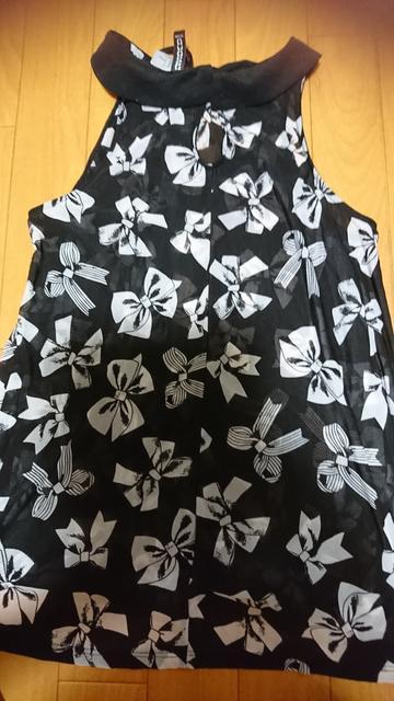 新品 H&M リボン柄 フレア タンク ノースリーブ トップス < ブランド  新品 H&M リボン柄 フレア タンク ノースリーブ トップス < ブランドの