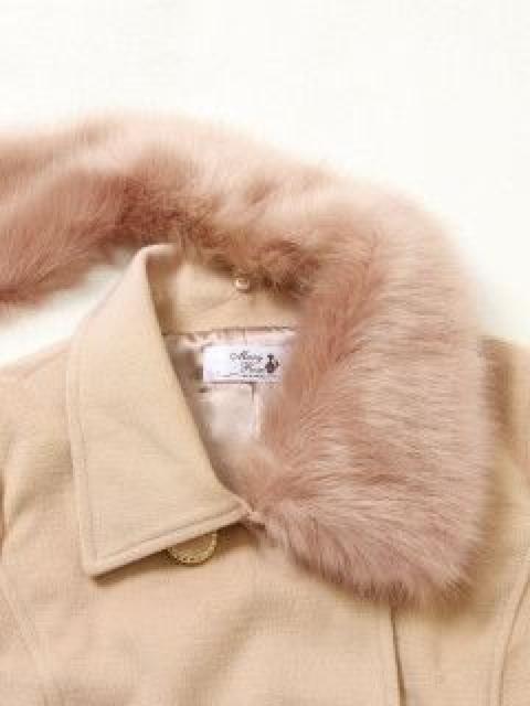 【夢展望】《New》ベルト&ファー付★裾.美ラインフリルコート<パウダーピンクLL> < ブランド 【夢展望】《New》ベルト&ファー付★裾.美ラインフリルコート<パウダーピンクLL> < ブランドの