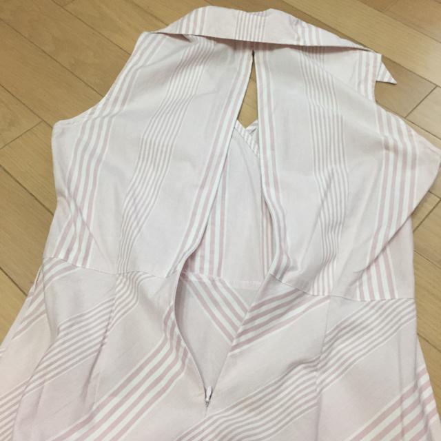 薄ピンク カシュクール ノースリーブワンピース < 女性ファッション  薄ピンク カシュクール ノースリーブワンピース < 女性ファッションの