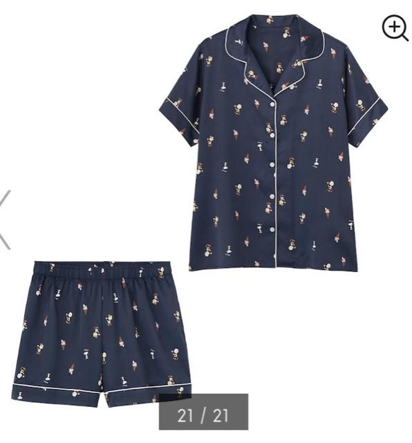 GU×peanuts・キャラクター&アイスクリーム柄サテンパジャマ < ブランド GU×peanuts・キャラクター&アイスクリーム柄サテンパジャマ < ブランドの