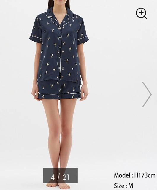 GU×peanuts・キャラクター&アイスクリーム柄サテンパジャマ < ブランド GU×peanuts・キャラクター&アイスクリーム柄サテンパジャマ < ブランドの