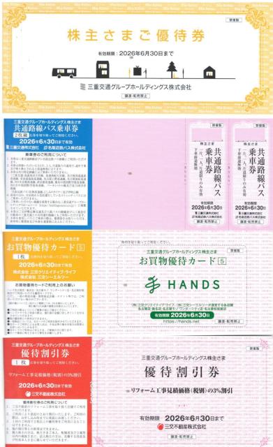 1冊☆三重交通HD 株主優待券 100株用 (共通路線バス乗車券2枚綴り) < チケット/金券 1冊☆三重交通HD 株主優待券 100株用 (共通路線バス乗車券2枚綴り) < チケット/金券の