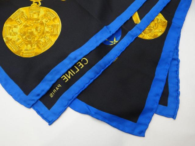 CELINE �Z���[�k �S�[���h�`�F�[�� �V���N �X�J�[�t �}���`�J���[��USED���y���������z �� �u�����h�� 