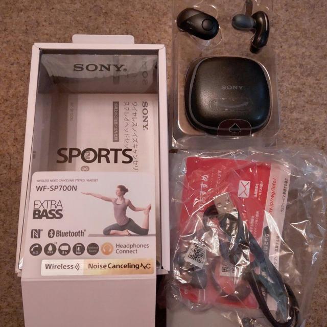 SONY WF-SP700N(B) イヤホン 美品 ワイヤレス 正規品 ソニー < 家電/AV  SONY WF-SP700N(B) イヤホン 美品 ワイヤレス 正規品 ソニー < 家電/AVの