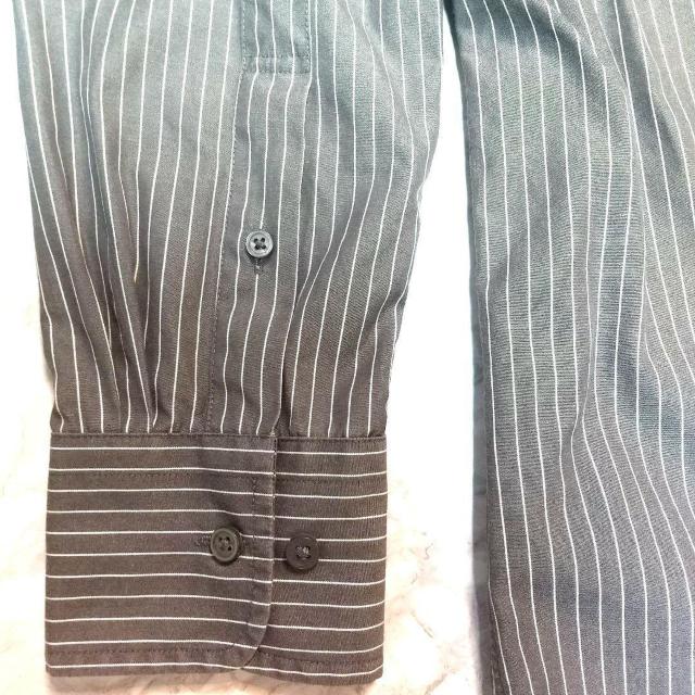 UNIQLO メンズ ストライプシャツ 長袖 サイズL カラーブラック < 男性ファッション  UNIQLO メンズ ストライプシャツ 長袖 サイズL カラーブラック < 男性ファッションの
