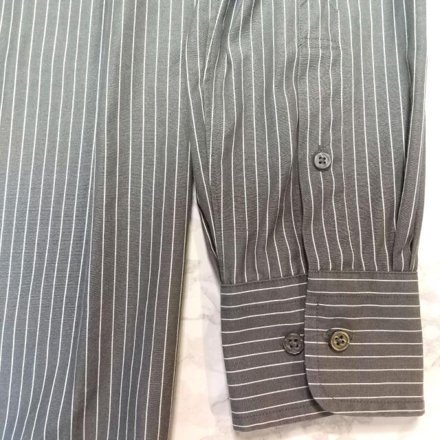 UNIQLO メンズ ストライプシャツ 長袖 サイズL カラーブラック < 男性ファッション  UNIQLO メンズ ストライプシャツ 長袖 サイズL カラーブラック < 男性ファッションの