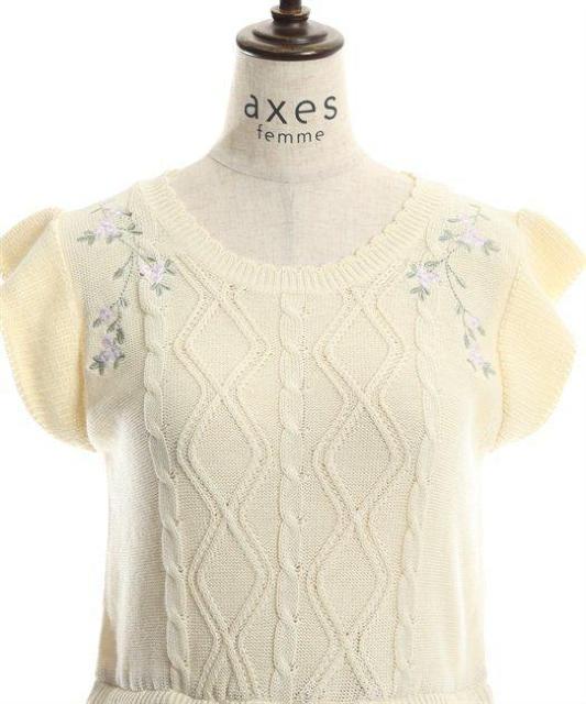 新品☆アクシーズ*レースドッキングニットワンピ < ブランド  新品☆アクシーズ*レースドッキングニットワンピ < ブランドの