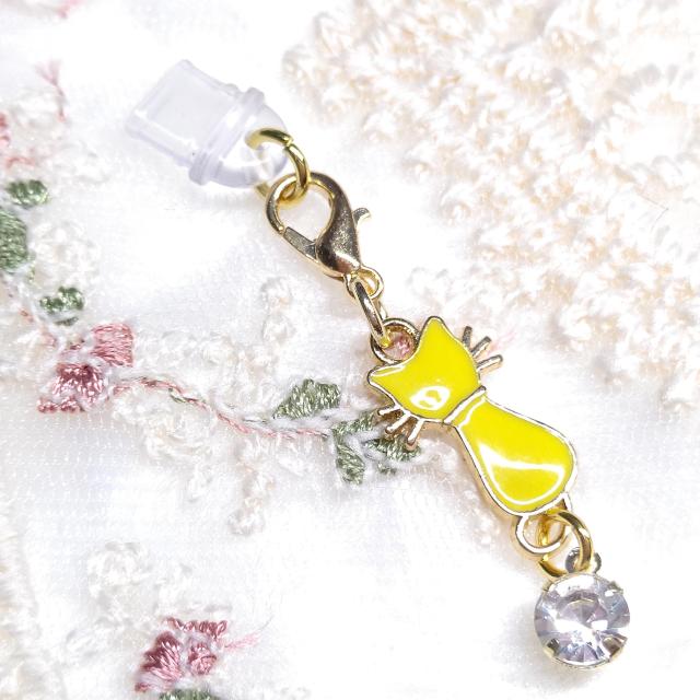 ハンドメイド☆コネクターキャップ☆type-C専用☆猫 黄色 < 女性ファッション ハンドメイド☆コネクターキャップ☆type-C専用☆猫 黄色 < 女性ファッションの