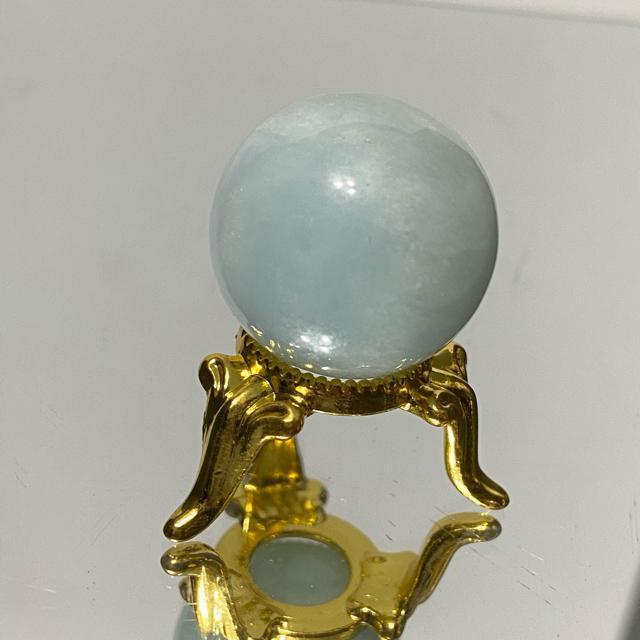 《置物No.229》天然石アクアマリン スフィア 丸玉 台座付き < インテリア/ライフ  《置物No.229》天然石アクアマリン スフィア 丸玉 台座付き < インテリア/ライフの