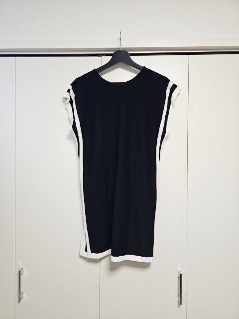 GRAND Paris 黒白バイカラー アシンメトリー ロングニット M-L < 女性ファッション GRAND Paris 黒白バイカラー アシンメトリー ロングニット M-L < 女性ファッションの