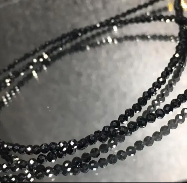 《ネックレス》まるでダイヤのような輝き 天然石ブラックスピネル アジャスター付き < 男性アクセサリー/時計  《ネックレス》まるでダイヤのような輝き 天然石ブラックスピネル アジャスター付き < 男性アクセサリー/時計の