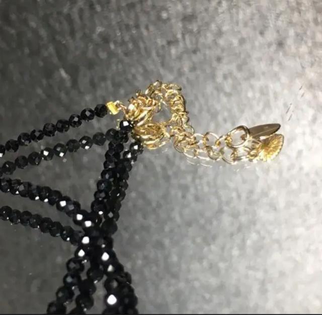 《ネックレス》まるでダイヤのような輝き 天然石ブラックスピネル アジャスター付き < 男性アクセサリー/時計  《ネックレス》まるでダイヤのような輝き 天然石ブラックスピネル アジャスター付き < 男性アクセサリー/時計の