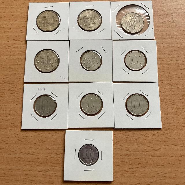 昭和62、64年500円 平成14、18年100円 平成14年1円 < ホビー 昭和62、64年500円 平成14、18年100円 平成14年1円 < ホビーの