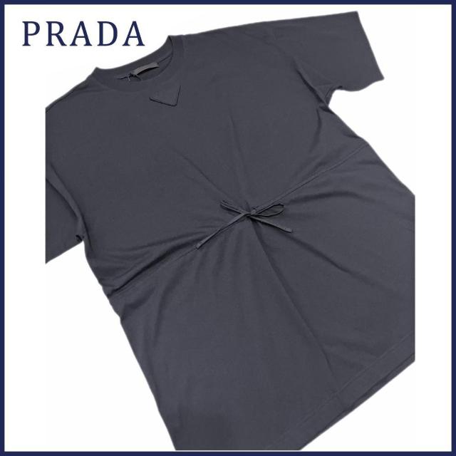 新品プラダPRADAメンズ クルーネックTシャツ 黒 #M < ブランド 新品プラダPRADAメンズ クルーネックTシャツ 黒 #M < ブランドの