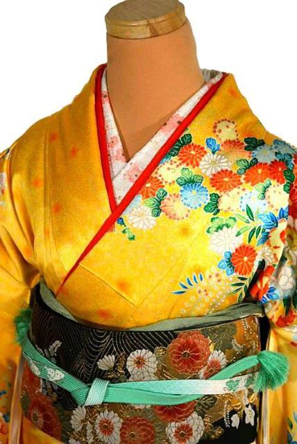 【最高級】美品 金彩 金駒シシュウ 花籠文 重ね衿付き 松坂屋扱い 振袖 身丈159cm 裄丈64.5cm T3458 < 女性ファッション  【最高級】美品 金彩 金駒シシュウ 花籠文 重ね衿付き 松坂屋扱い 振袖 身丈159cm 裄丈64.5cm T3458 < 女性ファッションの