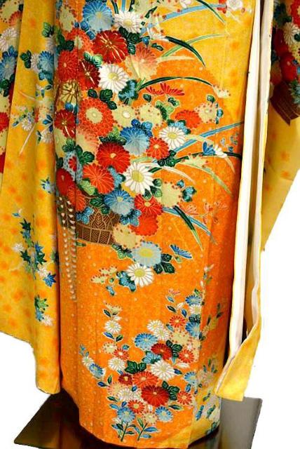 【最高級】美品 金彩 金駒シシュウ 花籠文 重ね衿付き 松坂屋扱い 振袖 身丈159cm 裄丈64.5cm T3458 < 女性ファッション  【最高級】美品 金彩 金駒シシュウ 花籠文 重ね衿付き 松坂屋扱い 振袖 身丈159cm 裄丈64.5cm T3458 < 女性ファッションの