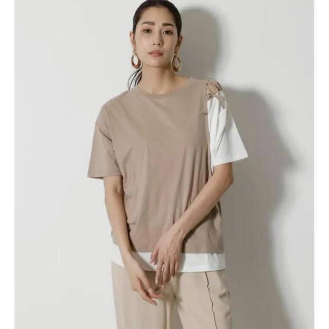 ◆AZUL by moussy/アズール◆LACE-UP LAYER TOPS★ベージュS*夏秋コーデ♪ < ブランド ◆AZUL by moussy/アズール◆LACE-UP LAYER TOPS★ベージュS*夏秋コーデ♪ < ブランドの
