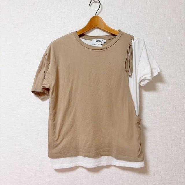 ◆AZUL by moussy/アズール◆LACE-UP LAYER TOPS★ベージュS*夏秋コーデ♪ < ブランド ◆AZUL by moussy/アズール◆LACE-UP LAYER TOPS★ベージュS*夏秋コーデ♪ < ブランドの