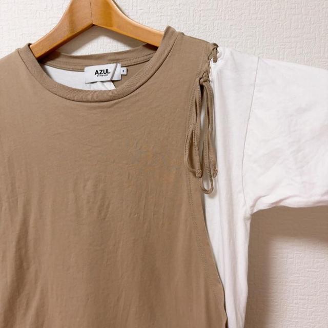 ◆AZUL by moussy/アズール◆LACE-UP LAYER TOPS★ベージュS*夏秋コーデ♪ < ブランド ◆AZUL by moussy/アズール◆LACE-UP LAYER TOPS★ベージュS*夏秋コーデ♪ < ブランドの