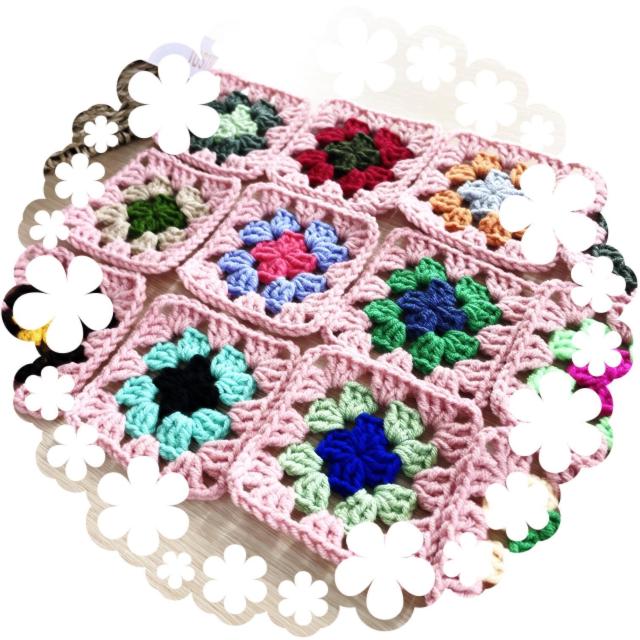 5*ハンドメイド♪グラニースクエアモチーフ 外側同じ色 3 < ペット/手芸/園芸 5*ハンドメイド♪グラニースクエアモチーフ 外側同じ色 3 < ペット/手芸/園芸の