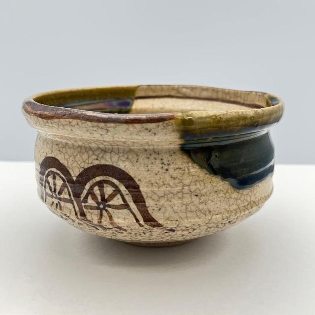 織部焼 不老園 茶碗 茶道具 沓形 貫入 抹茶 抹茶椀 美濃焼 < ホビー 織部焼 不老園 茶碗 茶道具 沓形 貫入 抹茶 抹茶椀 美濃焼 < ホビーの