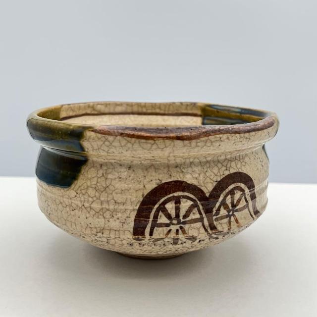 織部焼 不老園 茶碗 茶道具 沓形 貫入 抹茶 抹茶椀 美濃焼 < ホビー 織部焼 不老園 茶碗 茶道具 沓形 貫入 抹茶 抹茶椀 美濃焼 < ホビーの