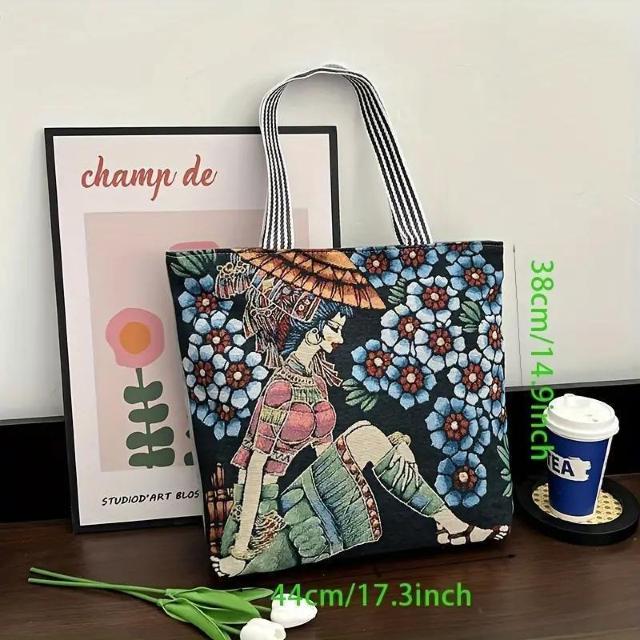 在庫1点★特別提供品990円★女性用大型キャンバストートバッグ、ヴィンテージ刺繍ファッションショルダーバッグ < 女性ファッション  在庫1点★特別提供品990円★女性用大型キャンバストートバッグ、ヴィンテージ刺繍ファッションショルダーバッグ  < 女性ファッションの