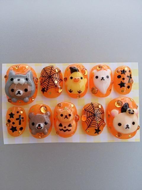 最終売り切りsale☆ジェルネイル.くま&ヒヨコ.ハロウィン.ショート.オレンジ < 香水/コスメ/ネイル  最終売り切りsale☆ジェルネイル.くま&ヒヨコ.ハロウィン.ショート.オレンジ  < 香水/コスメ/ネイルの