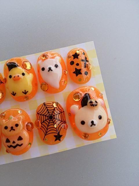最終売り切りsale☆ジェルネイル.くま&ヒヨコ.ハロウィン.ショート.オレンジ < 香水/コスメ/ネイル  最終売り切りsale☆ジェルネイル.くま&ヒヨコ.ハロウィン.ショート.オレンジ < 香水/コスメ/ネイルの