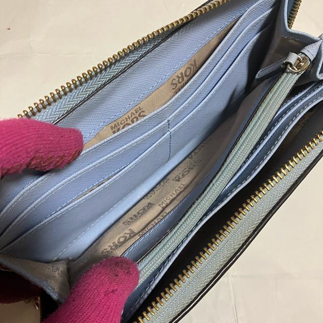 【MICHAEL KORS】 ラウンドファスナー / レザー 長財布 / ブルー < ブランド 【MICHAEL KORS】 ラウンドファスナー / レザー 長財布 / ブルー < ブランドの