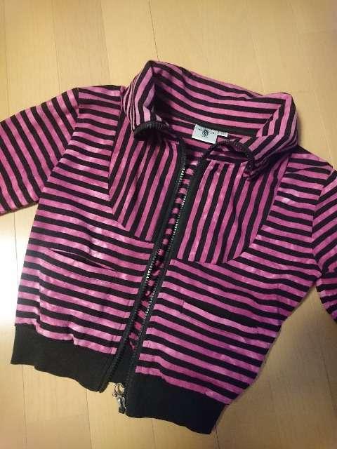 CodyCodyボーダー柄ジャケット上着アウター紫色パープル×黒色ブラックサイズ110p < キッズ/ベビー  CodyCodyボーダー柄ジャケット上着アウター紫色パープル×黒色ブラックサイズ110p < キッズ/ベビーの