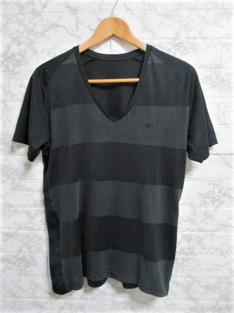 ☆EMPORIO ARMANI エンポリオ アルマーニ ボーダー柄 ワンポイント Tシャツ/メンズ/M < ブランド ☆EMPORIO ARMANI エンポリオ アルマーニ ボーダー柄 ワンポイント Tシャツ/メンズ/M < ブランドの