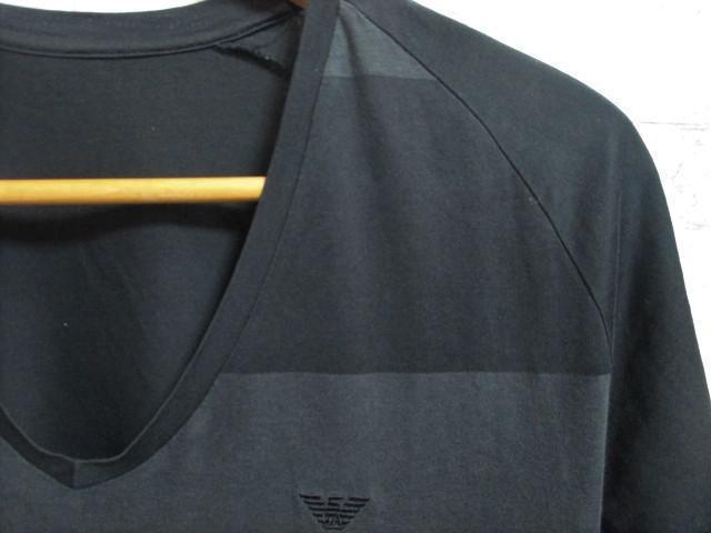 ☆EMPORIO ARMANI エンポリオ アルマーニ ボーダー柄 ワンポイント Tシャツ/メンズ/M < ブランド ☆EMPORIO ARMANI エンポリオ アルマーニ ボーダー柄 ワンポイント Tシャツ/メンズ/M < ブランドの