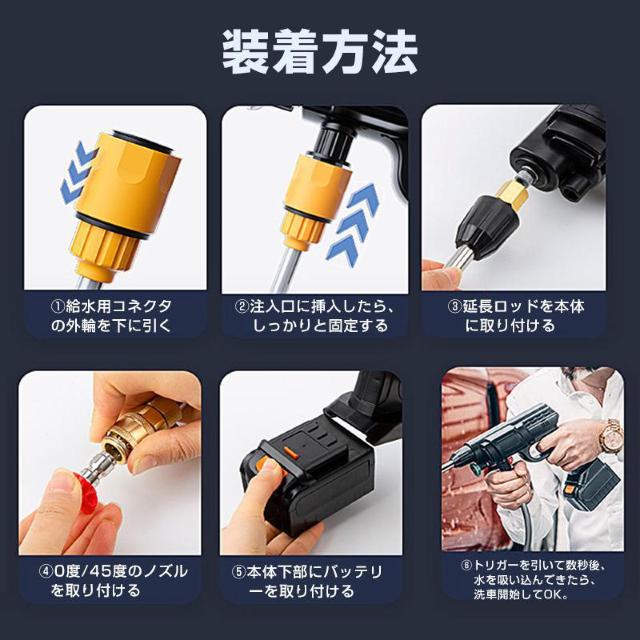 高圧洗浄機 コードレス 充電式 バッテリー2本付き 充電式 ホース付き 洗車 家庭用 水圧洗浄 バケツ タンク コンパクト 外壁 < 自動車/バイク 高圧洗浄機 コードレス 充電式 バッテリー2本付き 充電式 ホース付き 洗車 家庭用 水圧洗浄 バケツ タンク コンパクト 外壁 < 自動車/バイク