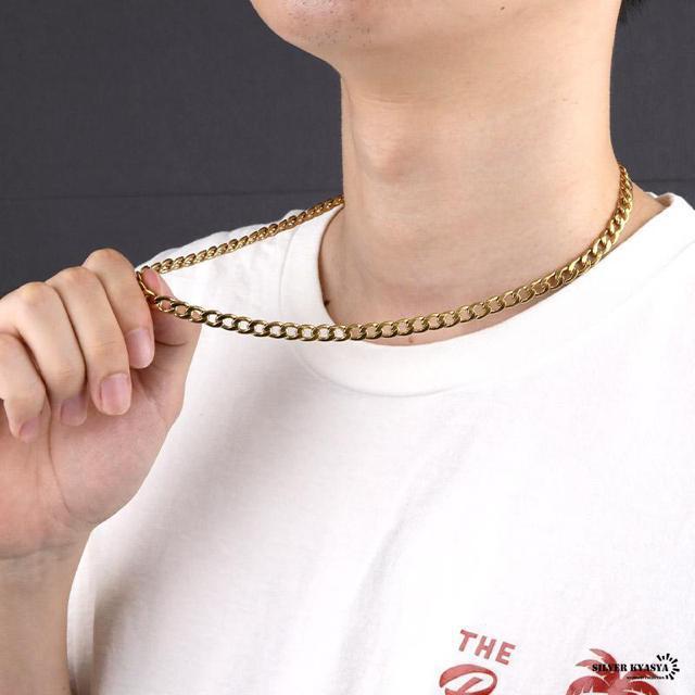 チェーンネックレス 喜平チェーン 幅6mm ステンレス 18k gold ゴールド 金色 ネックレス カニカン 喜平 (40cm) < 男性アクセサリー/時計 チェーンネックレス 喜平チェーン 幅6mm ステンレス 18k gold ゴールド 金色 ネックレス カニカン 喜平 (40cm) < 男性アクセサリー/時計の