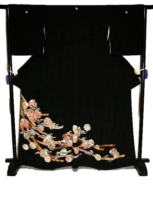 【最高峰】美品 相良シシュウ 金彩 花丸 雪輪 熨斗 比翼付 黒留袖 身丈165cm 裄64.5cm T3498 < 女性ファッション  【最高峰】美品 相良シシュウ 金彩 花丸 雪輪 熨斗 比翼付 黒留袖 身丈165cm 裄64.5cm T3498 < 女性ファッションの