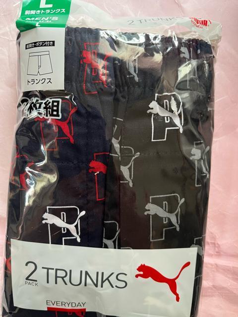 Lサイズ!2枚セット!高貴紳士的!PUMA!ブランド品!前開きあり!ボタン付き!トランクス! < 男性ファッション  Lサイズ!2枚セット!高貴紳士的!PUMA!ブランド品!前開きあり!ボタン付き!トランクス!  < 男性ファッションの