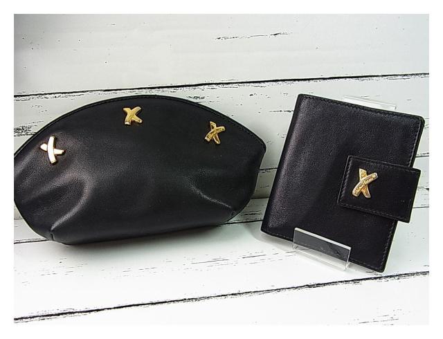 ★500円スタ★正規品 パロマ・ピカソ レザーポーチ & 2つ折り財布 セット Xモチーフ ブラック < ブランド ★500円スタ★正規品 パロマ・ピカソ レザーポーチ & 2つ折り財布 セット Xモチーフ ブラック < ブランドの