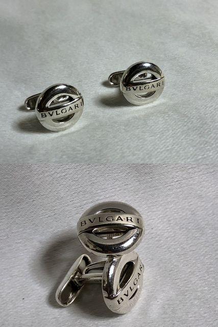 正規良レア BVLGARIブルガリ ロゴ文字オーバルカフス SV925 オープンラウンドボタン < ブランド  正規良レア BVLGARIブルガリ ロゴ文字オーバルカフス SV925 オープンラウンドボタン < ブランドの