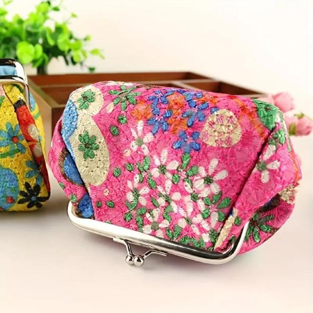 超お買い得690円★カラフルなヴィンテージ風刺繍コインパース - エスニックスタイルの小さな財布 ピンク < 女性ファッション  超お買い得690円★カラフルなヴィンテージ風刺繍コインパース - エスニックスタイルの小さな財布 ピンク < 女性ファッションの