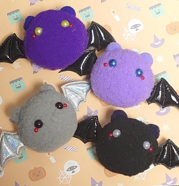 ハンドメイド♪ポンポンフェイスブローチ★ハロウィンver★コウモリ@ < ペット/手芸/園芸  ハンドメイド♪ポンポンフェイスブローチ★ハロウィンver★コウモリ@ < ペット/手芸/園芸の