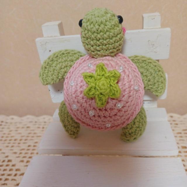 ☆Hand made☆  海ガメちゃんbaby Β*苺Ver.*あみぐるみ < ペット/手芸/園芸  ☆Hand made☆  海ガメちゃんbaby Β*苺Ver.*あみぐるみ < ペット/手芸/園芸の