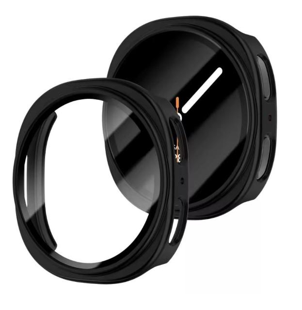 Galaxy Watch 8 & 9 �M�����N�V�[ �E�H�b�` 44mm �K���X �ی� �P�[�X �J�o�[ �u���b�N �n�[�h�P�[�X �� �Ɠd/AV�� 