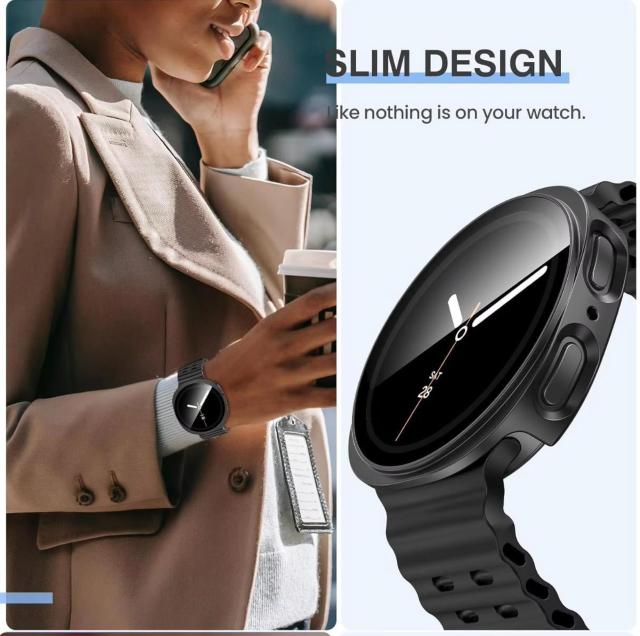 Galaxy Watch 8 & 9 �M�����N�V�[ �E�H�b�` 44mm �K���X �ی� �P�[�X �J�o�[ �u���b�N �n�[�h�P�[�X �� �Ɠd/AV�� 