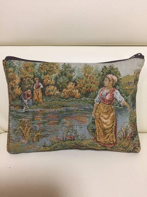 400.新品☆ポーチ☆厚地カーテン風織柄 < 女性ファッション  400.新品☆ポーチ☆厚地カーテン風織柄  < 女性ファッションの