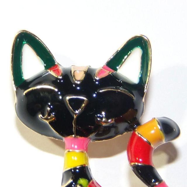 黒猫 クロネコ 猫 ネコ ねこ ピンブローチ ブローチ ピンバッジ バッジ ラペルピン < 女性アクセサリー/時計  黒猫 クロネコ 猫 ネコ ねこ ピンブローチ ブローチ ピンバッジ バッジ ラペルピン < 女性アクセサリー/時計の